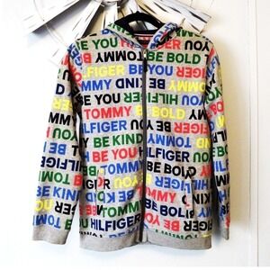 Tommy Hilfiger "Be You Be Bold Be Kind" Multicolor Logo Zip Hoodie‎